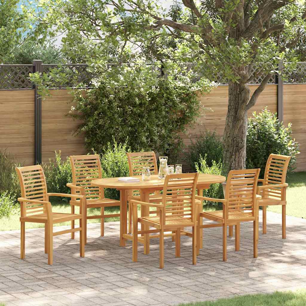 Tuin eettafelset 7 pcs Bruin Massief Teakhout is nu te koop bij PeponiXL, paradijselijk wonen!