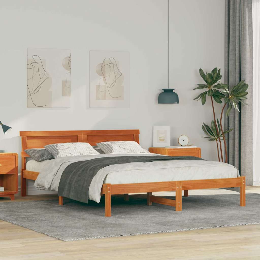 Bedframe Wasbruin 140 x 200 cm Massief grenenhout is nu te koop bij PeponiXL, paradijselijk wonen!