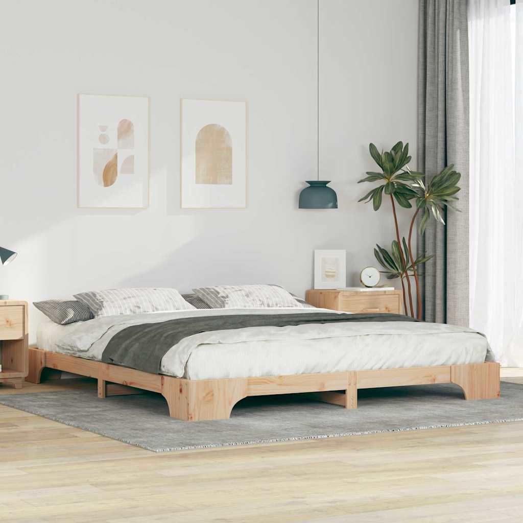 Bedframe Bruin 180 x 220 cm Massief grenenhout is nu te koop bij PeponiXL, paradijselijk wonen!