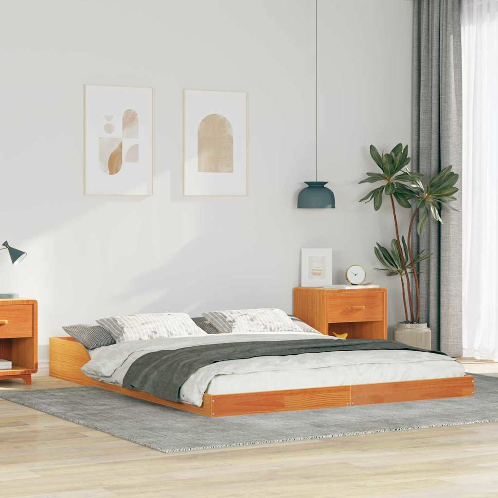 Bedframe Wasbruin 140 x 210 cm Massief grenenhout is nu te koop bij PeponiXL, paradijselijk wonen!