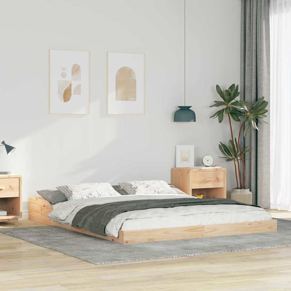 Bedframe Bruin 160 x 210 cm Massief grenenhout is nu te koop bij PeponiXL, paradijselijk wonen!