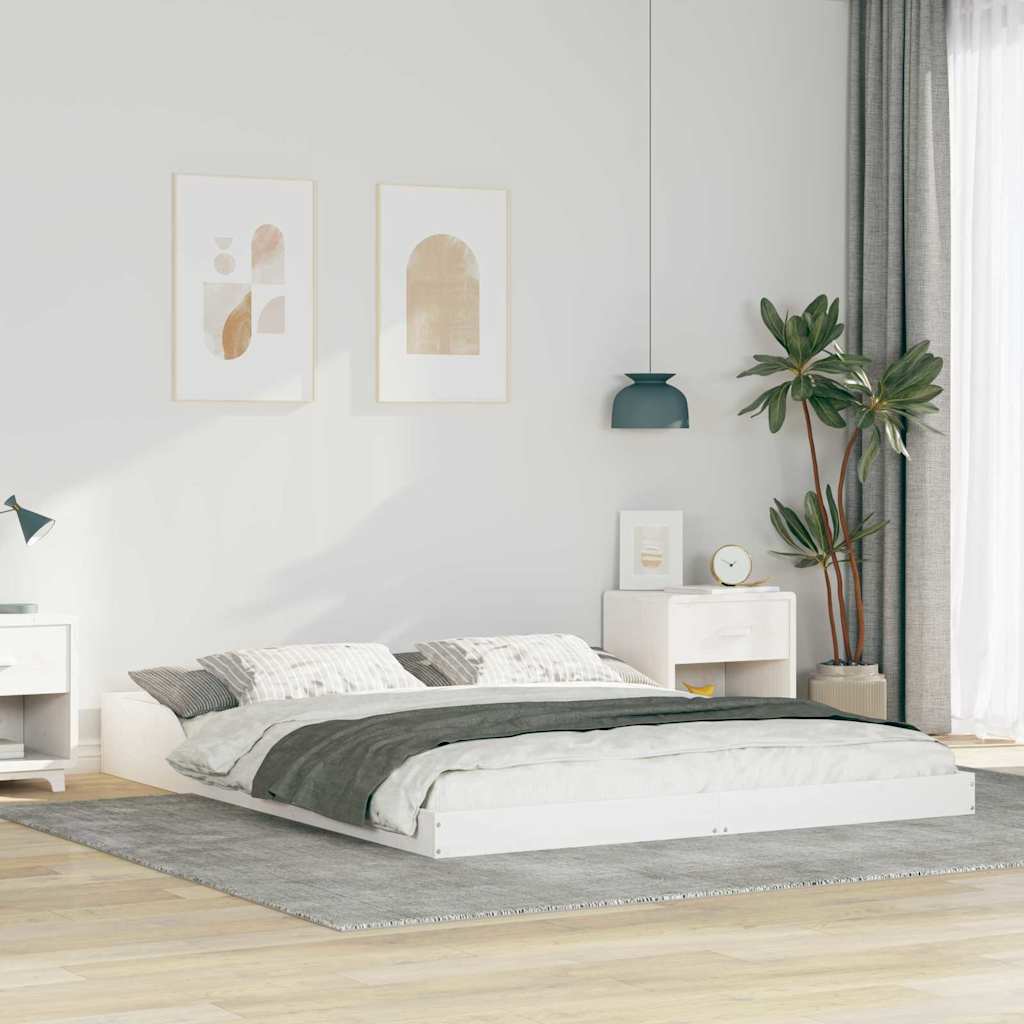 Bedframe Wit 140 x 220 cm Massief grenenhout is nu te koop bij PeponiXL, paradijselijk wonen!