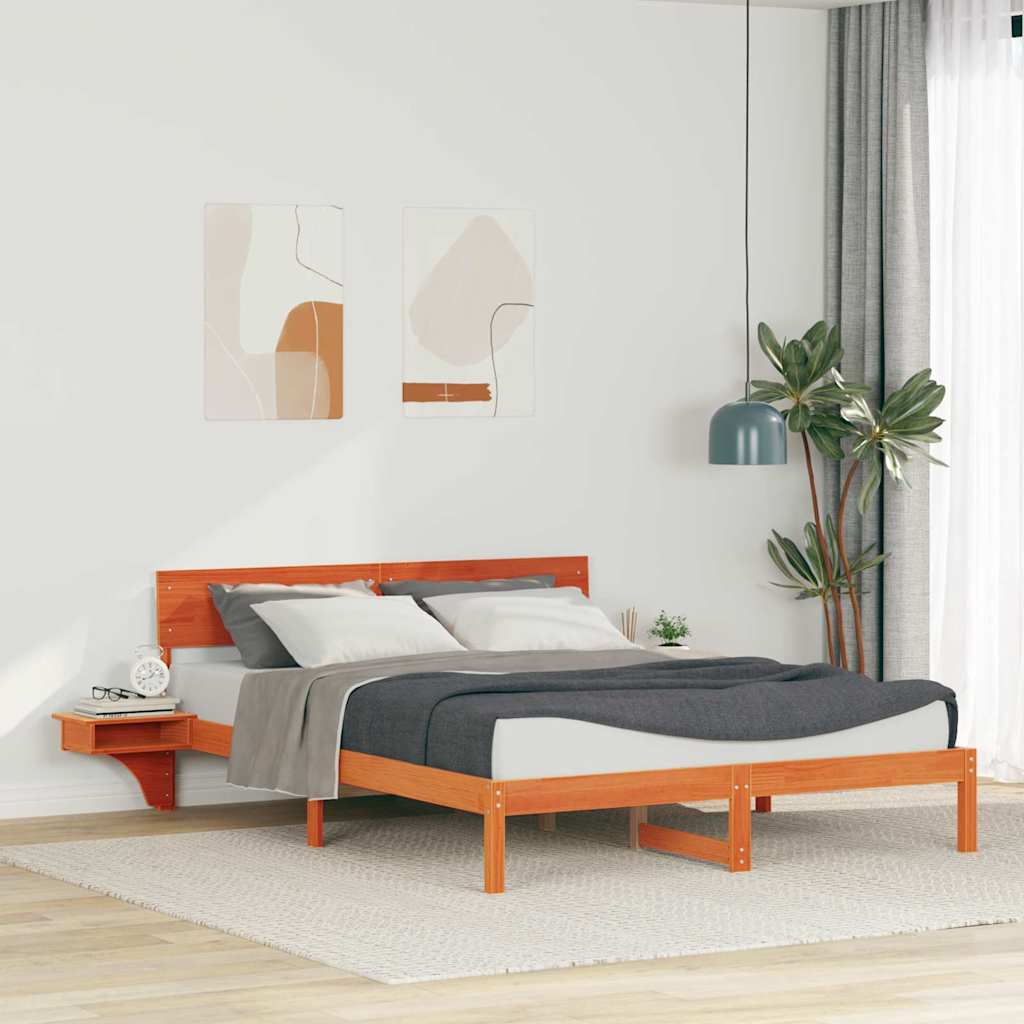 Bedframe Wasbruin 150 x 200 cm Massief grenenhout is nu te koop bij PeponiXL, paradijselijk wonen!