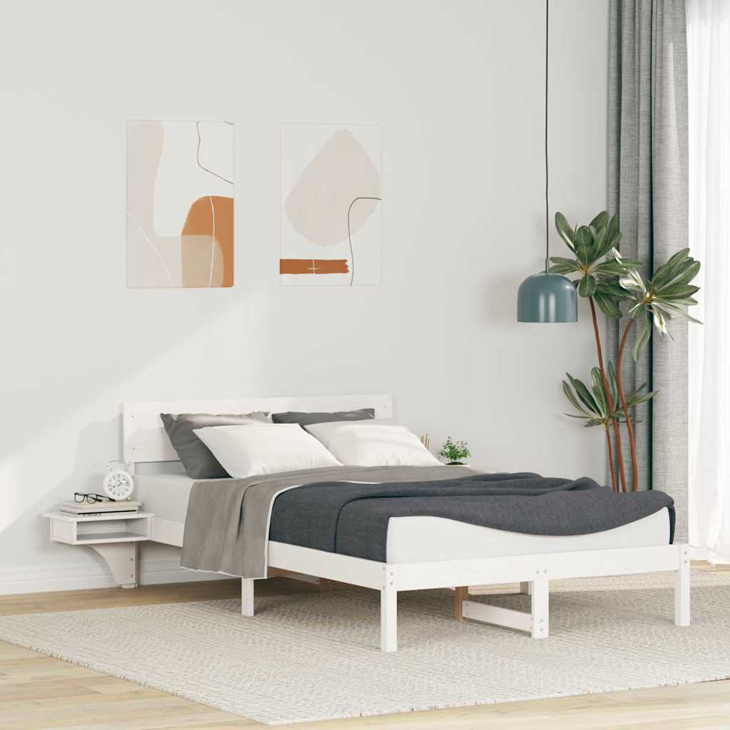 Bedframe met hoofdeinde Wit 120 x 190 cm Massief grenenhout is nu te koop bij PeponiXL, paradijselijk wonen!