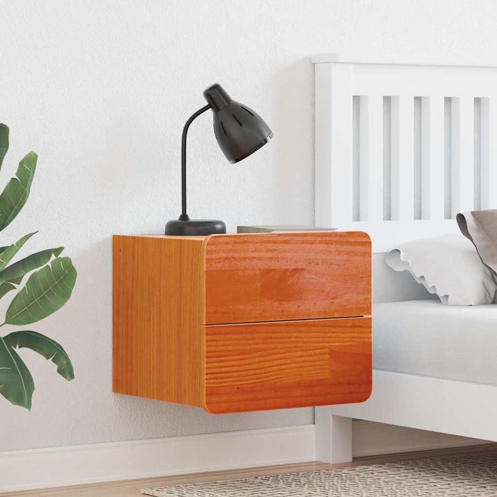Nachtkastje 2 pcs Bruin 39 x 34 x 33 cm Massief grenenhout is nu te koop bij PeponiXL, paradijselijk wonen!