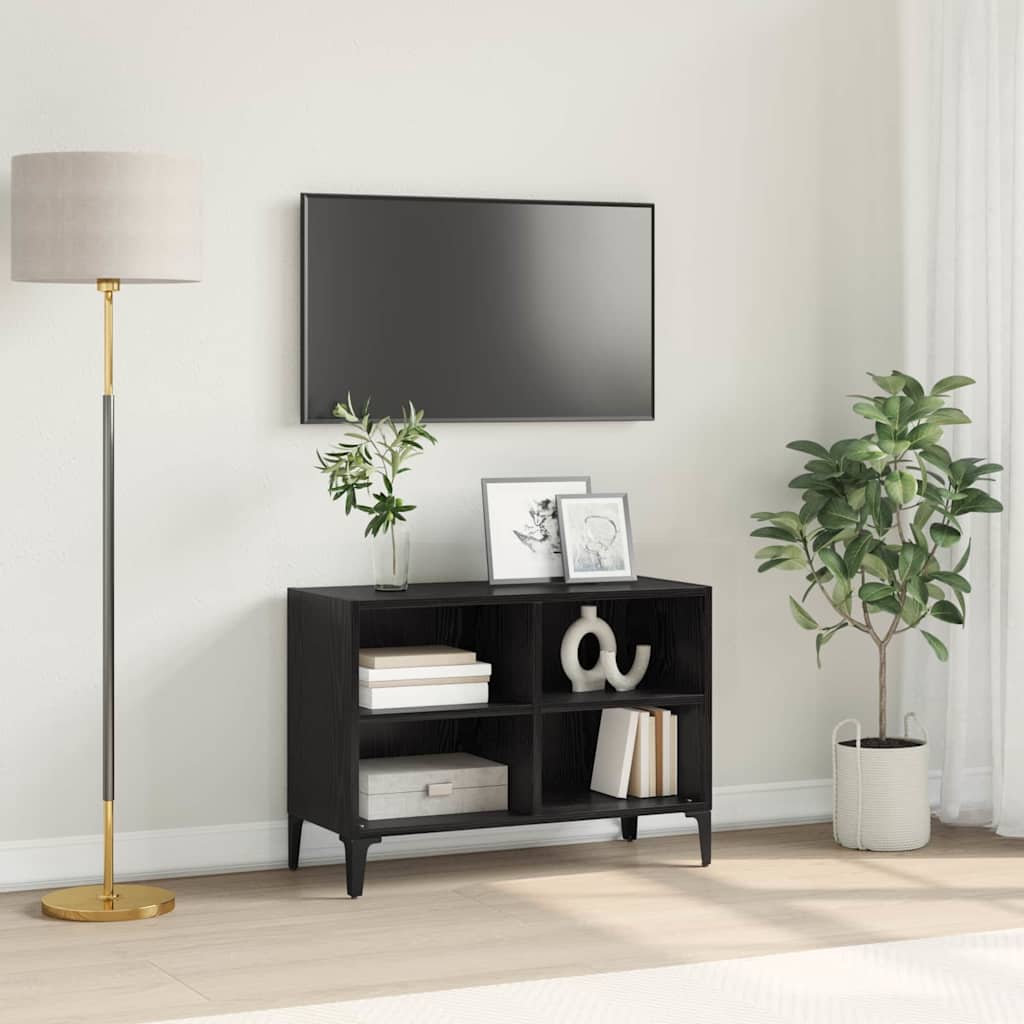 Tv-meubelset Wandgemonteerd Zwart Geconstrueerd hout is nu te koop bij PeponiXL, paradijselijk wonen!