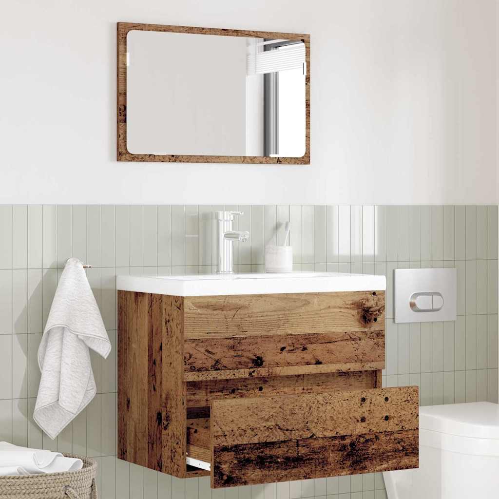 Badkamermeubelset 2 pcs Oud Hout Geperst Hout en Metaal is nu te koop bij PeponiXL, paradijselijk wonen!
