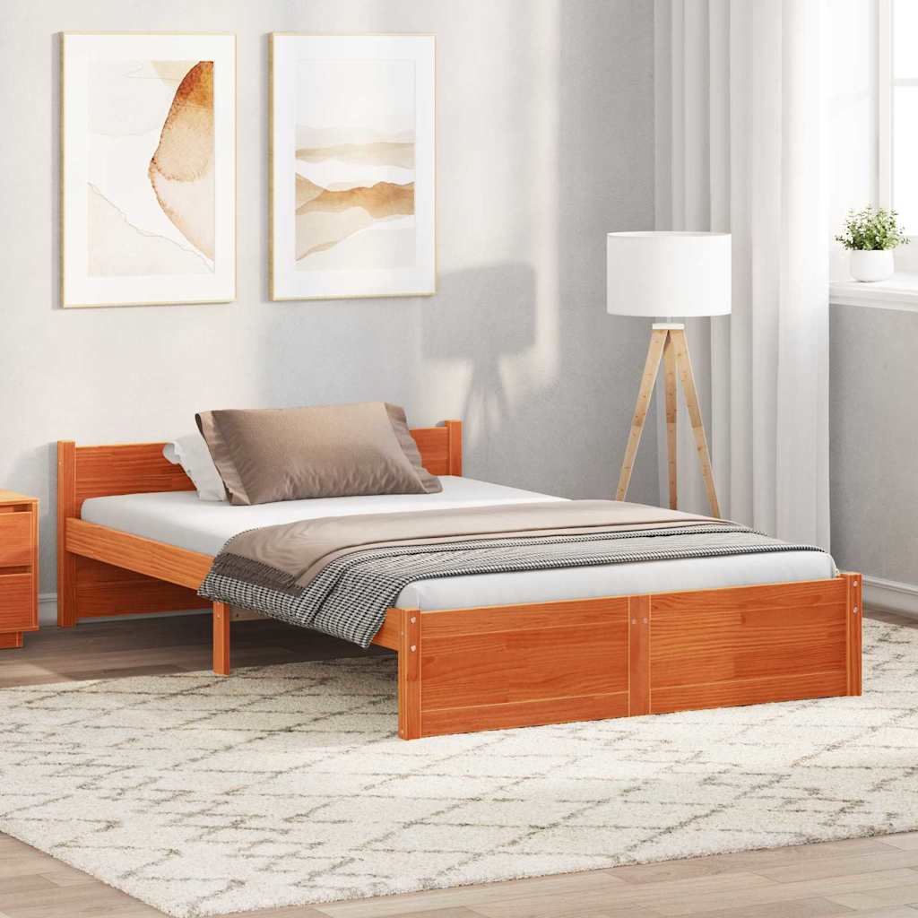 Bedframe Wasbruin 195,5 x 140,5 x 51 cm Massief grenenhout is nu te koop bij PeponiXL, paradijselijk wonen!