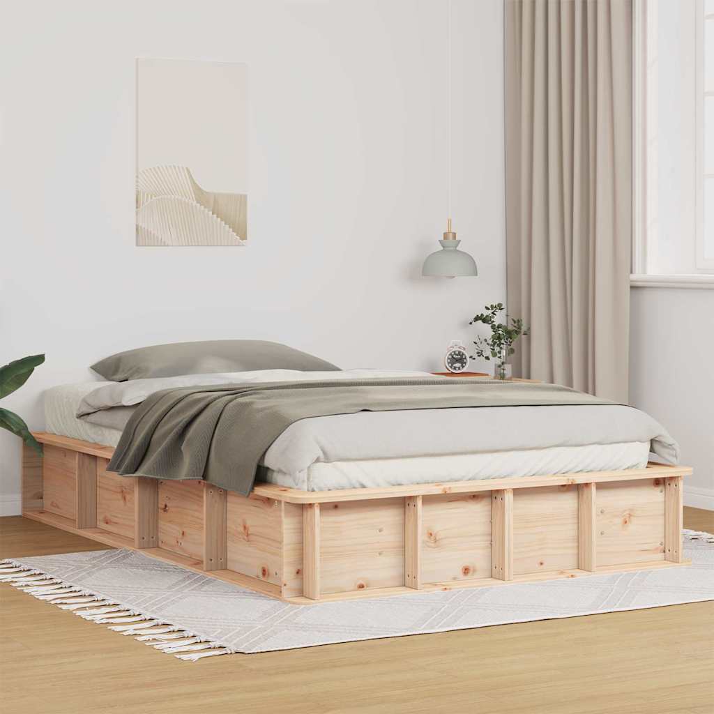 Bedframe Bruin 120 x 190 cm Massief grenenhout is nu te koop bij PeponiXL, paradijselijk wonen!