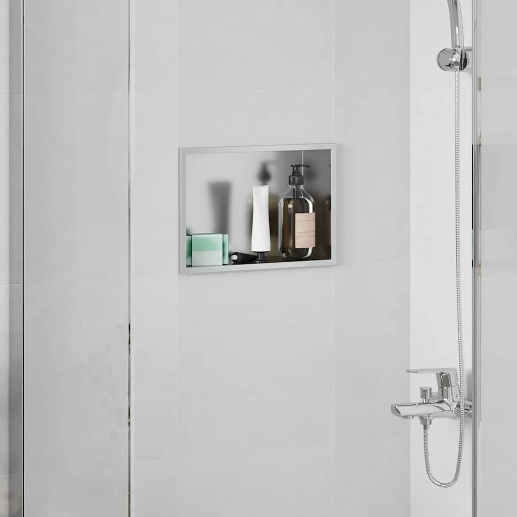 Douche Niche zilver 30 x 20 x 9,5 cm Roestvrij staal is nu te koop bij PeponiXL, paradijselijk wonen!