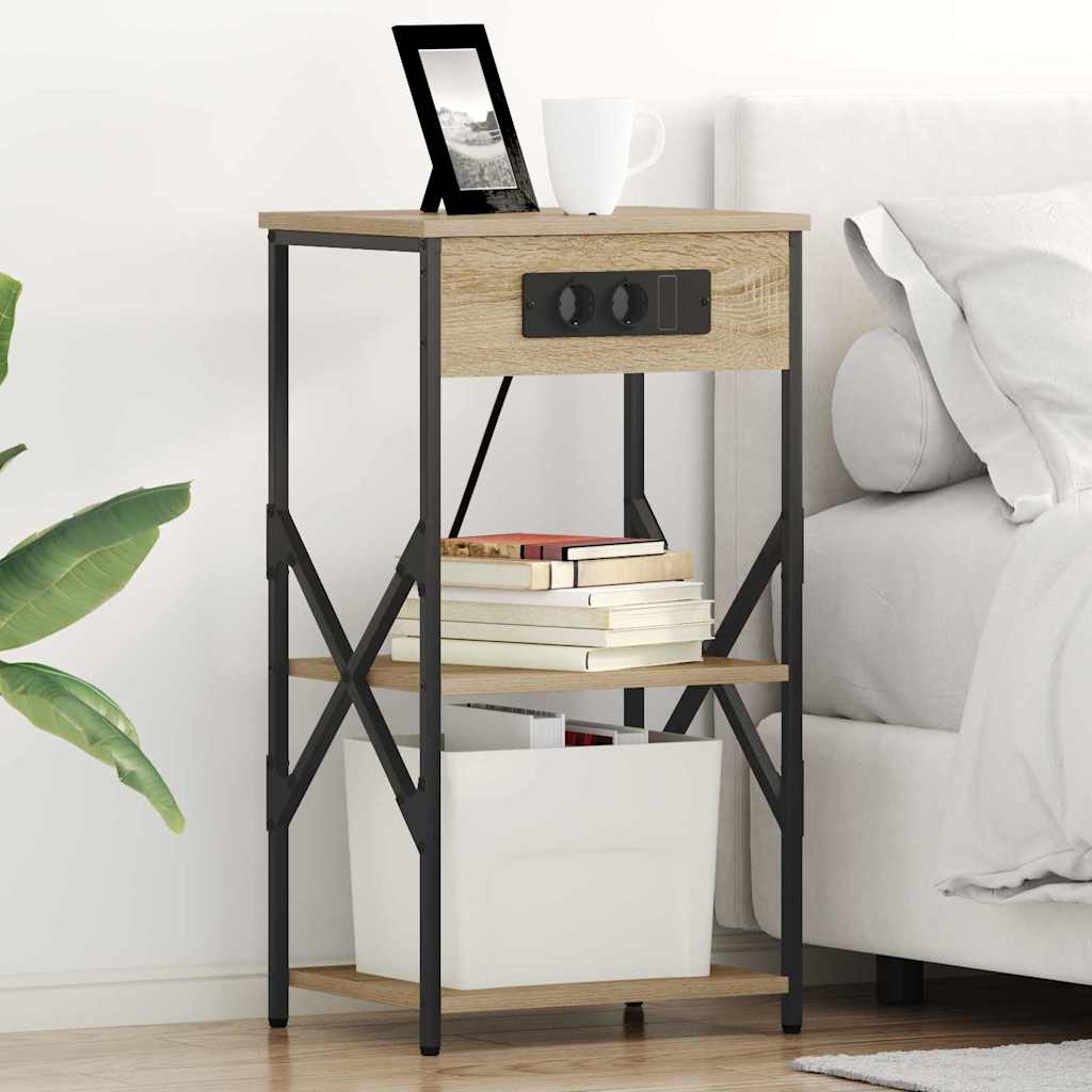 Nachtkastje met plank Sonoma Eiken 41 x 31 x 76 cm Bewerkt hout is nu te koop bij PeponiXL, paradijselijk wonen!