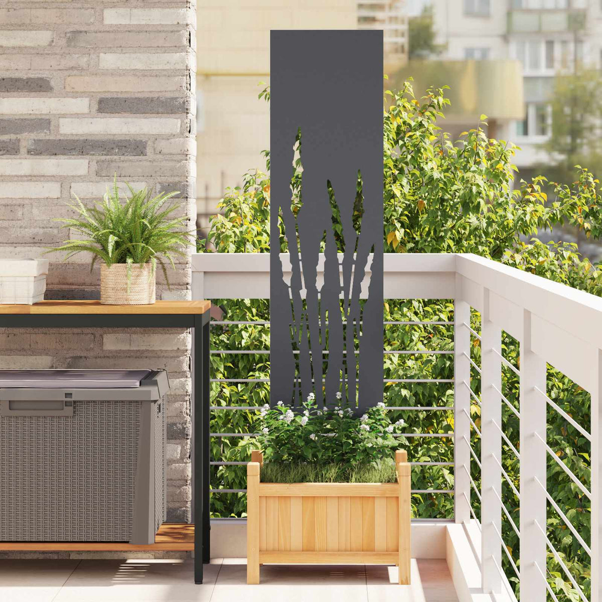 Tuin Privacy Screen Antraciet 32 x 140 cm Koudgewalst staal is nu te koop bij PeponiXL, paradijselijk wonen!