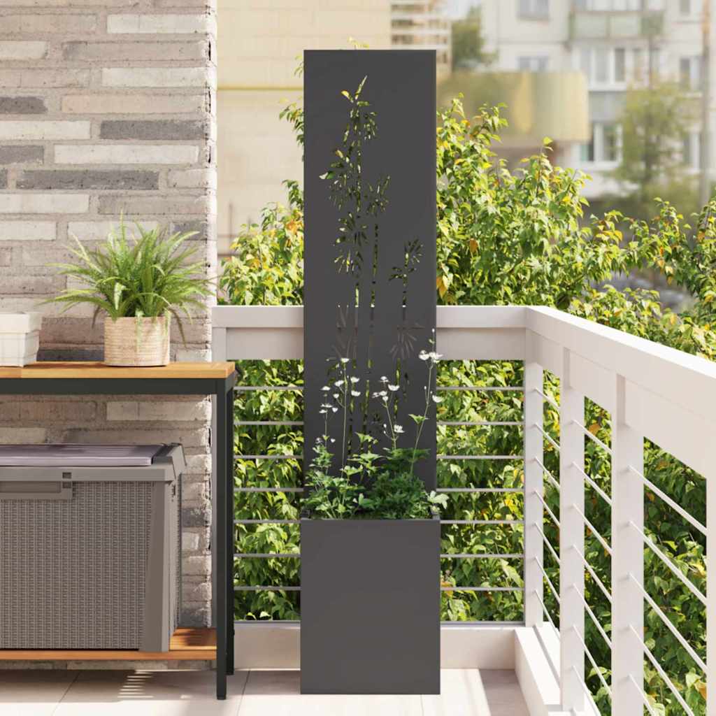 Tuin Privacy Screen Zwart 32 x 32 x 150 cm Koudgewalst staal is nu te koop bij PeponiXL, paradijselijk wonen!