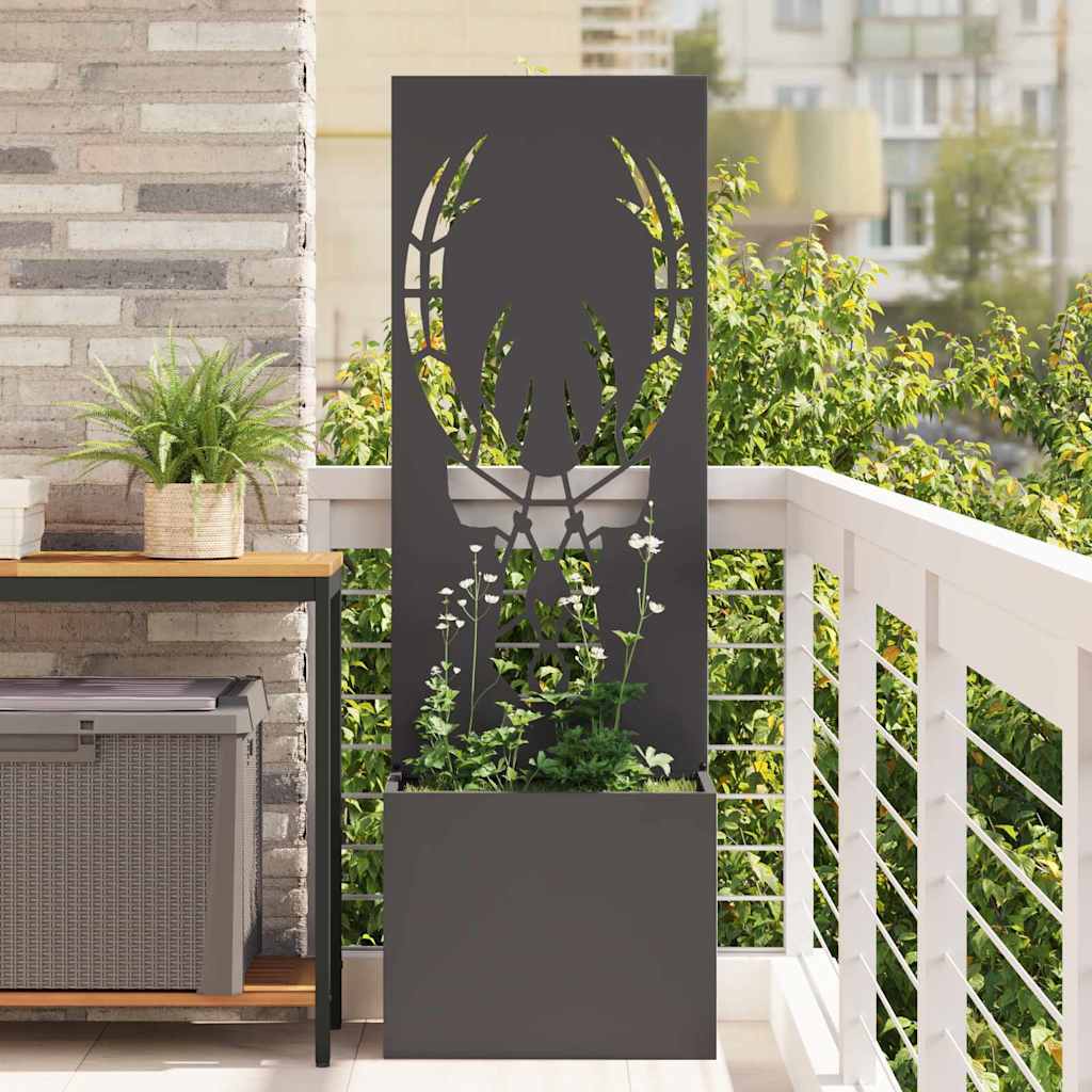 Tuin Privacy Screen Zwart 50 x 150 cm Koudgewalst staal is nu te koop bij PeponiXL, paradijselijk wonen!