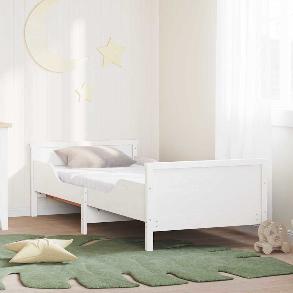 Bedframe met matras Wit 80 x 200 cm Massief grenenhout is nu te koop bij PeponiXL, paradijselijk wonen!