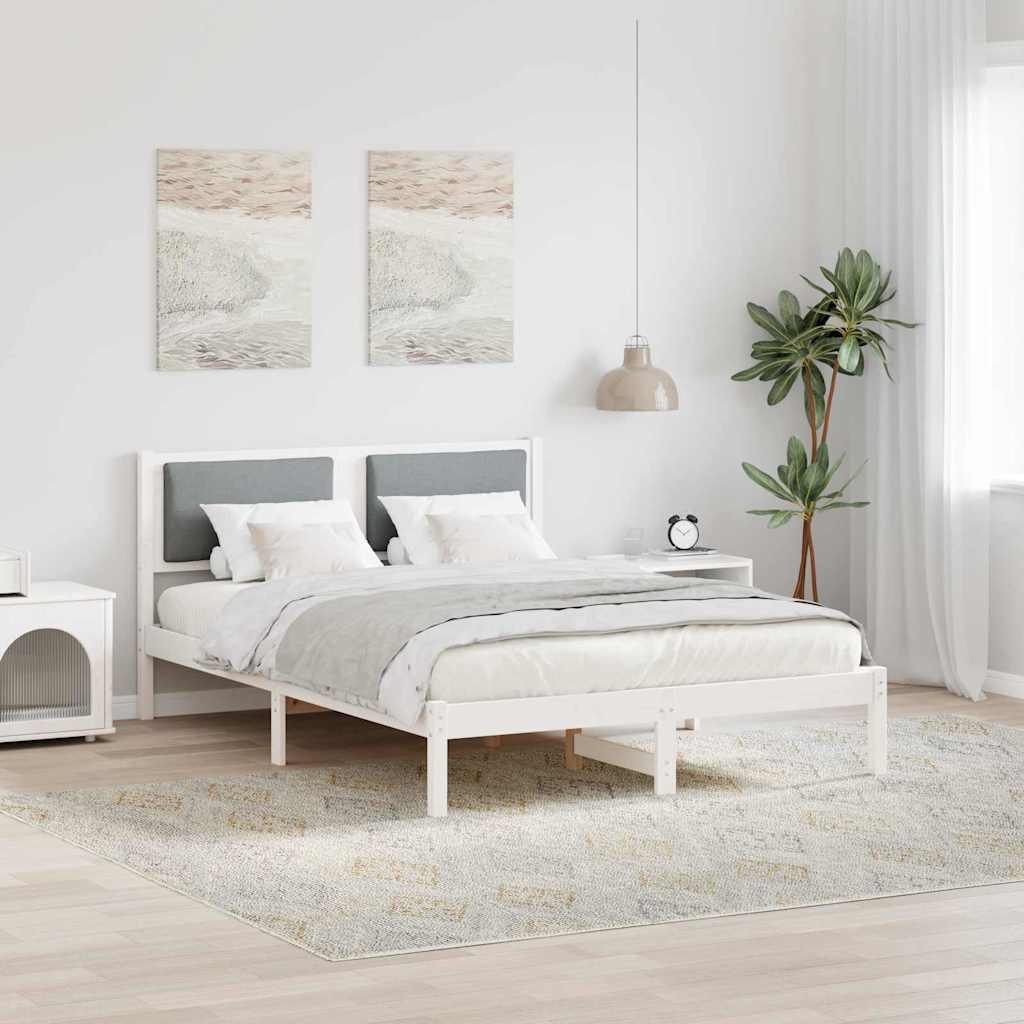 Bedframe Lichtgrijs 160 x 200 cm Massief grenenhout is nu te koop bij PeponiXL, paradijselijk wonen!