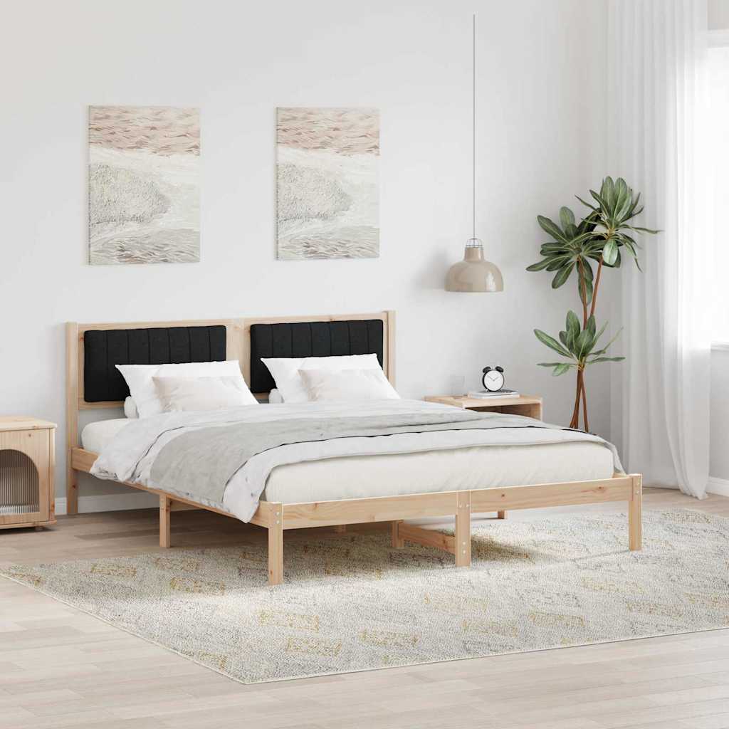 Bedframe met Gevoerd Hoofdgedeelte Zwart 160 x 200 cm is nu te koop bij PeponiXL, paradijselijk wonen!