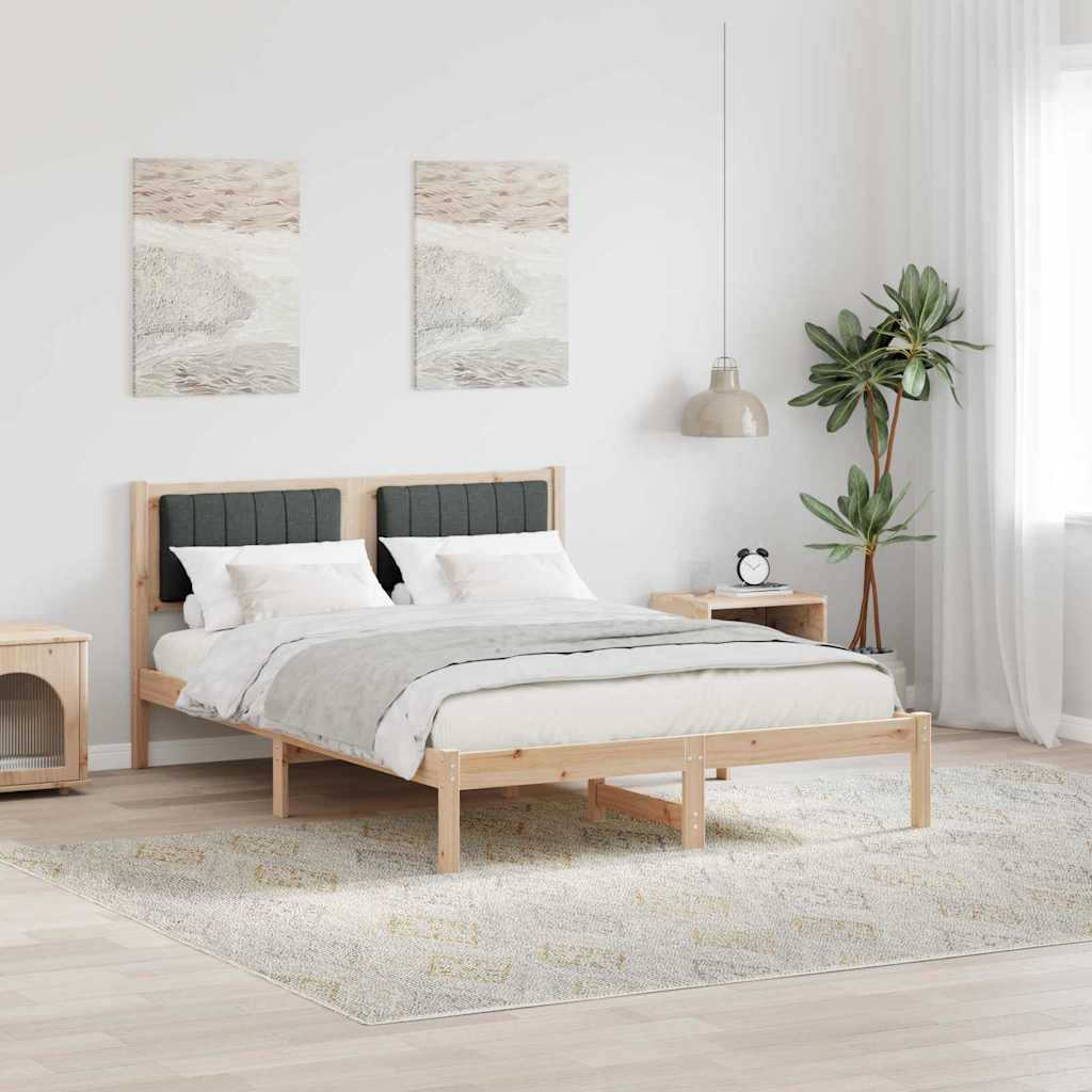 Bedframe met Gevoerd Hoofdgedeelte Donkergrijs 135 x 190 cm is nu te koop bij PeponiXL, paradijselijk wonen!