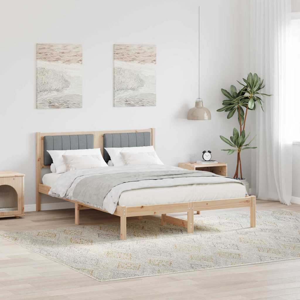 Bedframe met Gevoerd Hoofdgedeelte Lichtgrijs 120 x 190 cm is nu te koop bij PeponiXL, paradijselijk wonen!