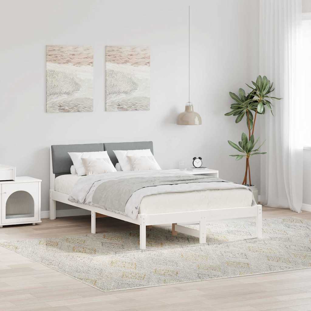 Bedframe Wit en lichtgrijs 120 x 190 cm Massief grenenhout is nu te koop bij PeponiXL, paradijselijk wonen!