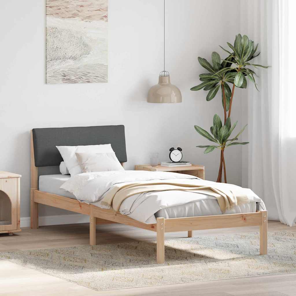 Bedframe Bruin en donkergrijs 80 x 200 cm Massief grenenhout is nu te koop bij PeponiXL, paradijselijk wonen!