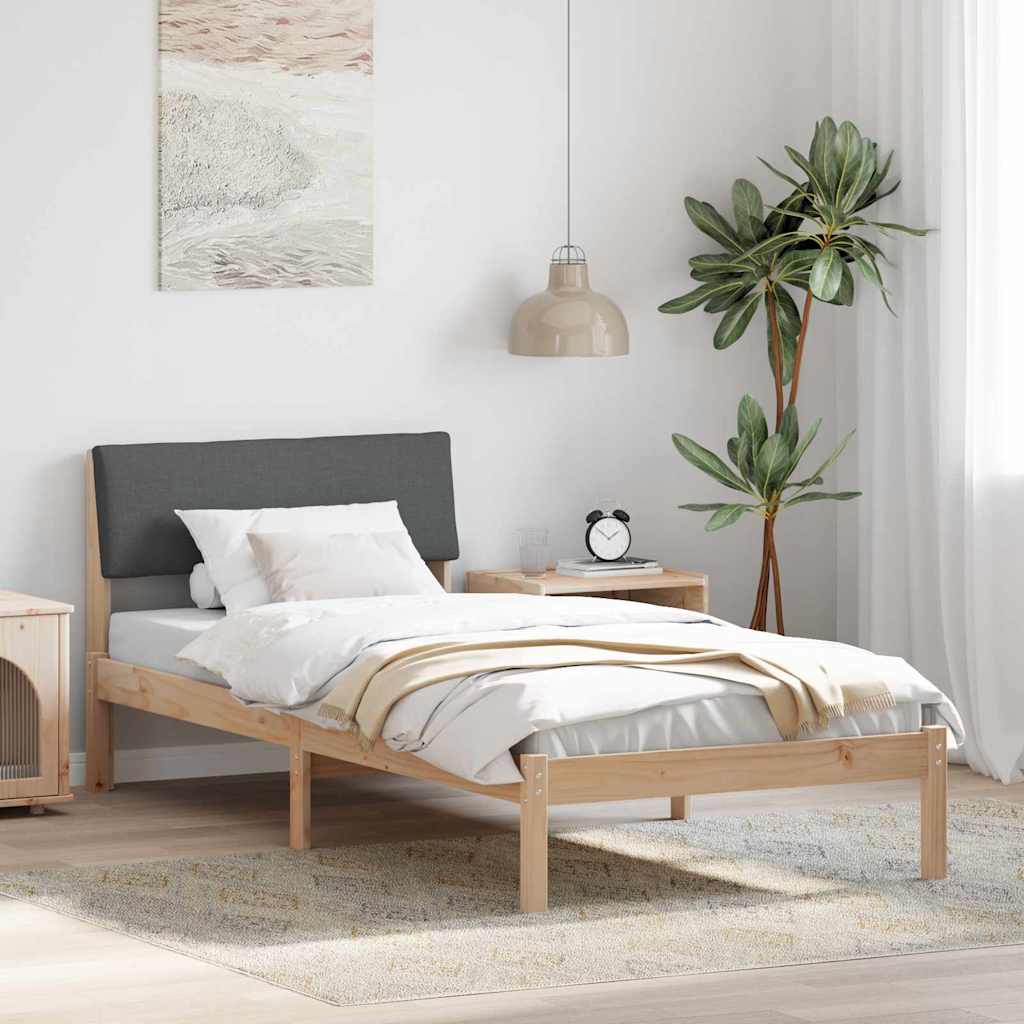 Bedframe Bruin en donkergrijs 90 x 190 cm Massief grenenhout is nu te koop bij PeponiXL, paradijselijk wonen!