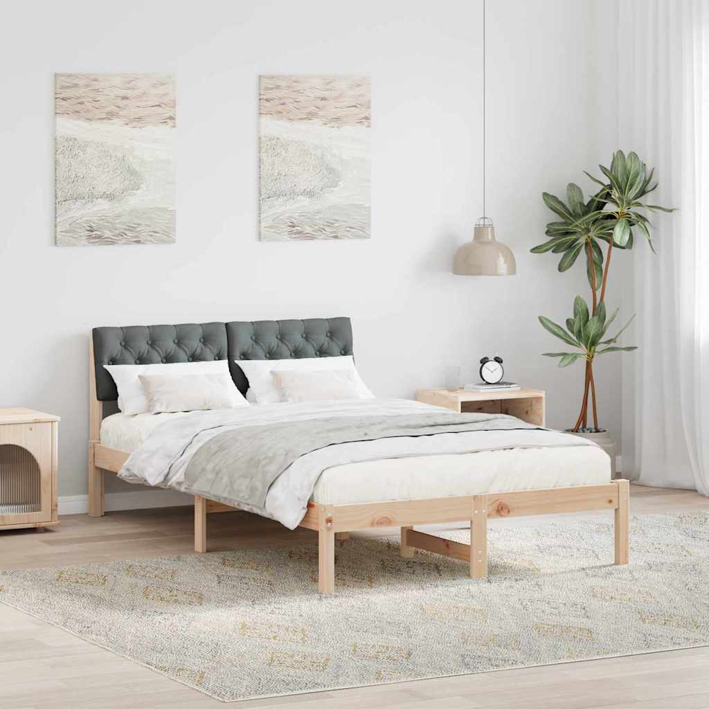 Bedframe Bruin en donkergrijs 120 x 190 cm Massief grenenhout is nu te koop bij PeponiXL, paradijselijk wonen!