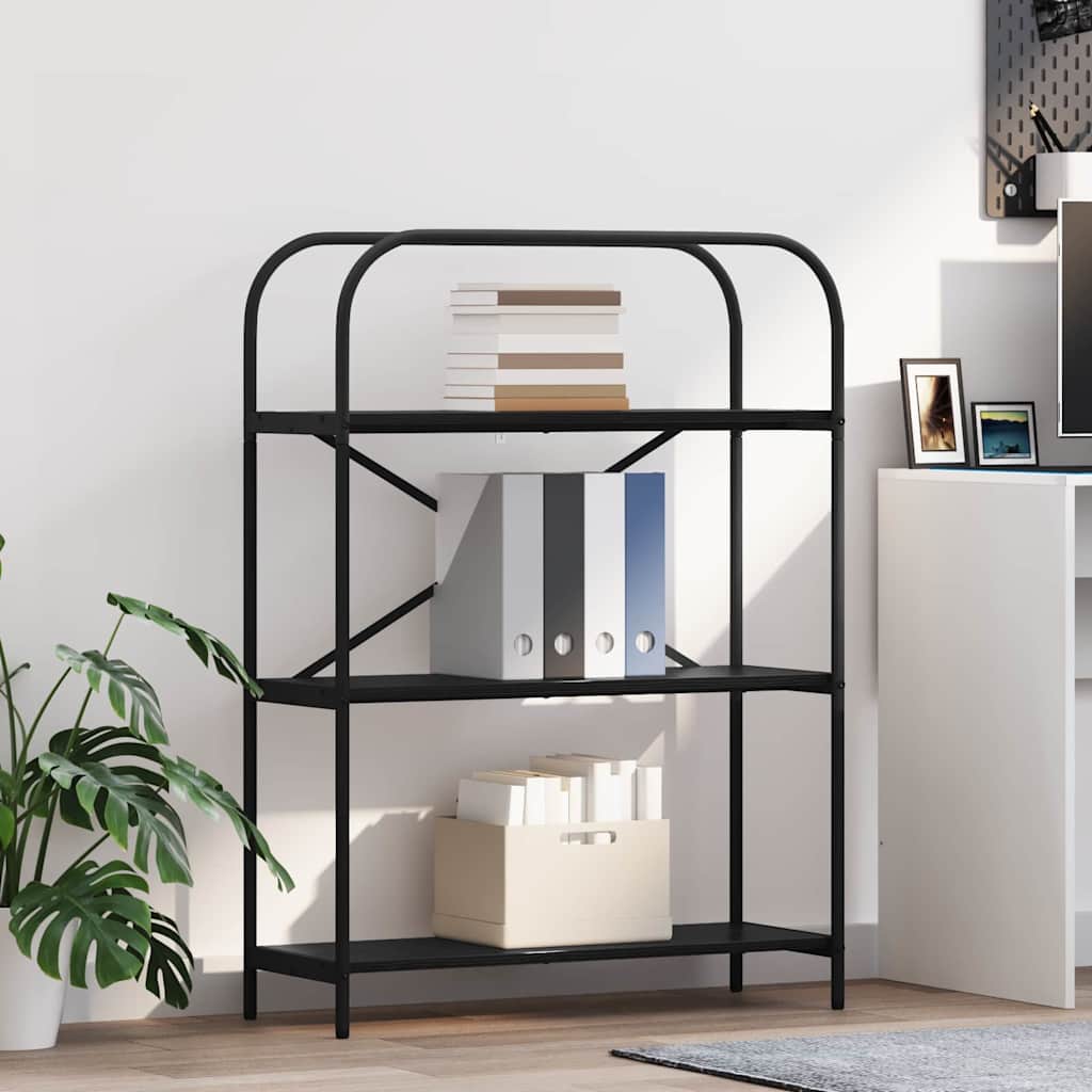Boekenkast Zwart Eiken 80 x 30 x 109 cm Bewerkt hout is nu te koop bij PeponiXL, paradijselijk wonen!