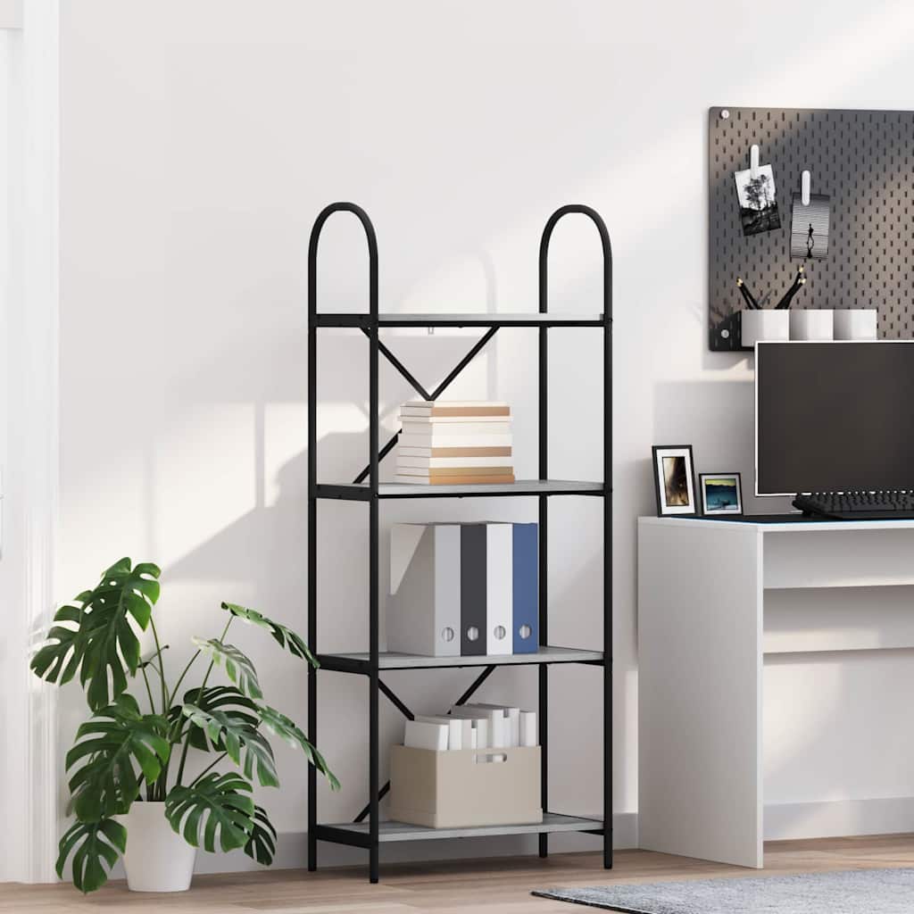 Boekenkast Grijs Sonoma 60 x 30 x 146 cm Bewerkt hout is nu te koop bij PeponiXL, paradijselijk wonen!