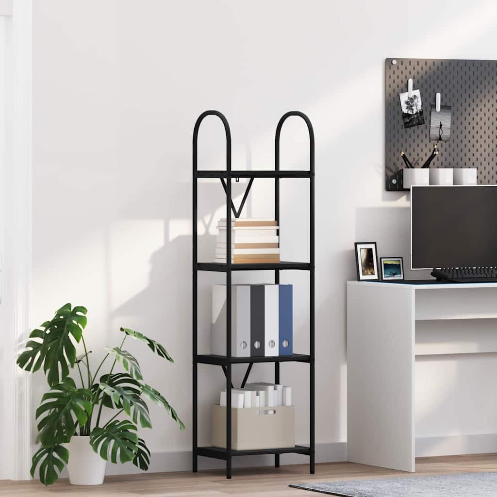 Boekenkast Zwart Eiken 40 x 30 x 146 cm Bewerkt hout is nu te koop bij PeponiXL, paradijselijk wonen!