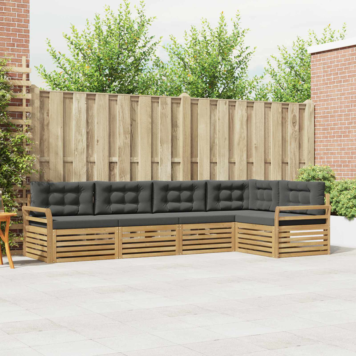 Buiten bankenset 5 pcs Wit en antracietkleurig is nu te koop bij PeponiXL, paradijselijk wonen!