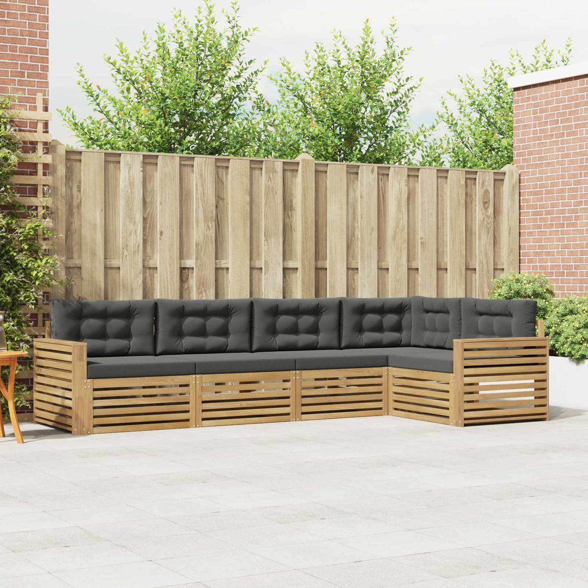 Buiten bankenset 5 pcs Wit en antracietkleurig is nu te koop bij PeponiXL, paradijselijk wonen!