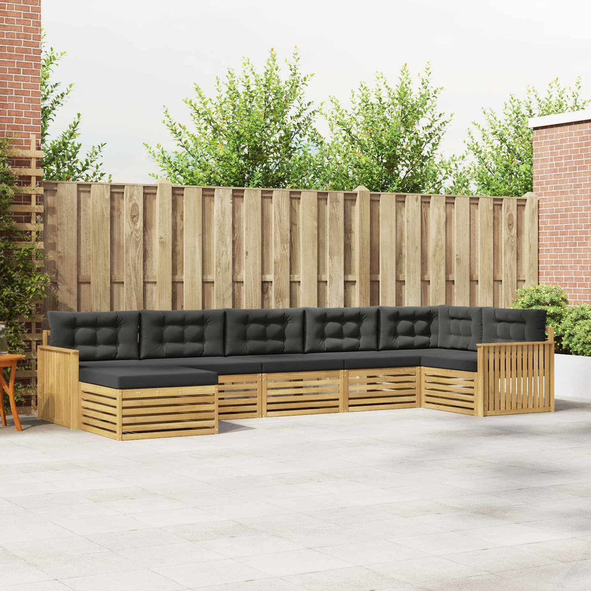 Buiten bankenset met kussen 7 pcs Wit en antracietkleurig is nu te koop bij PeponiXL, paradijselijk wonen!