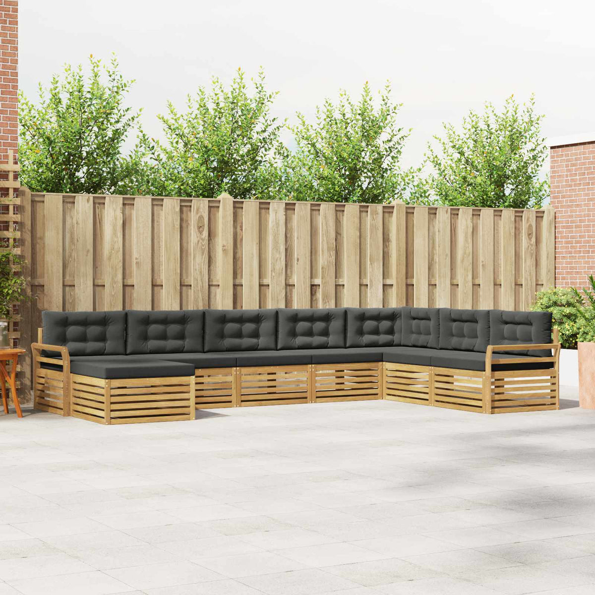 Buiten bankenset 8 pcs Wit en antracietkleurig is nu te koop bij PeponiXL, paradijselijk wonen!