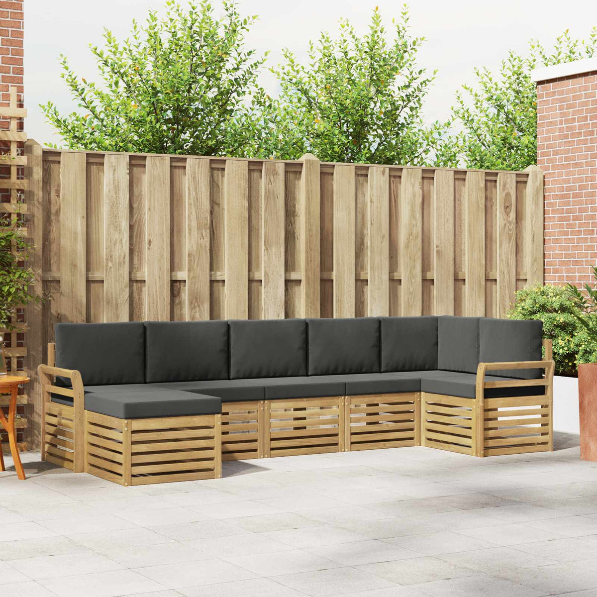 Buiten bankenset 7 pcs Wit en antracietkleurig is nu te koop bij PeponiXL, paradijselijk wonen!