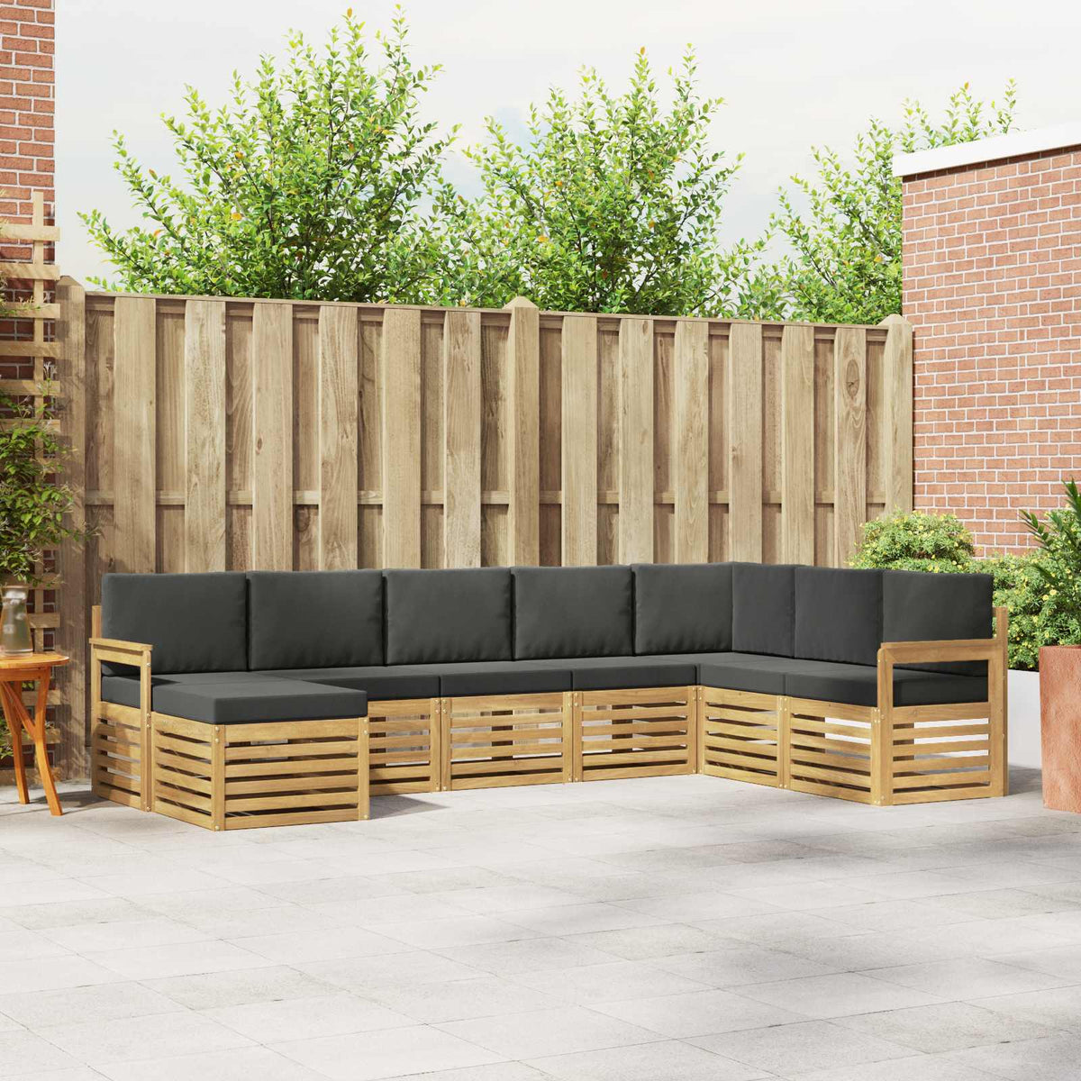 Buiten bankenset 8 pcs Wit en antracietkleurig is nu te koop bij PeponiXL, paradijselijk wonen!