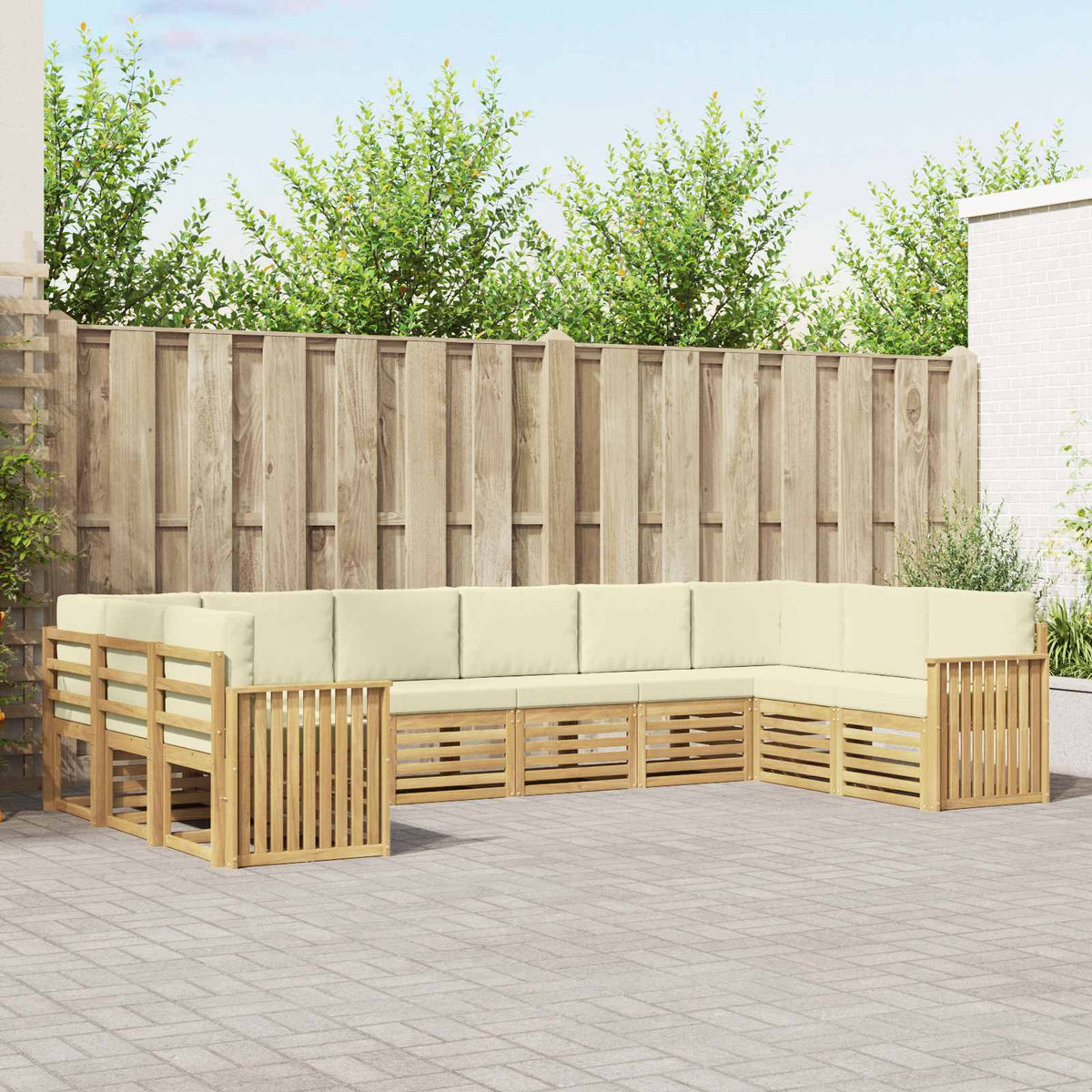 Buiten bankenset 10 pcs Wit en crèmekleurig 363 x 187,5 x 73 cm is nu te koop bij PeponiXL, paradijselijk wonen!