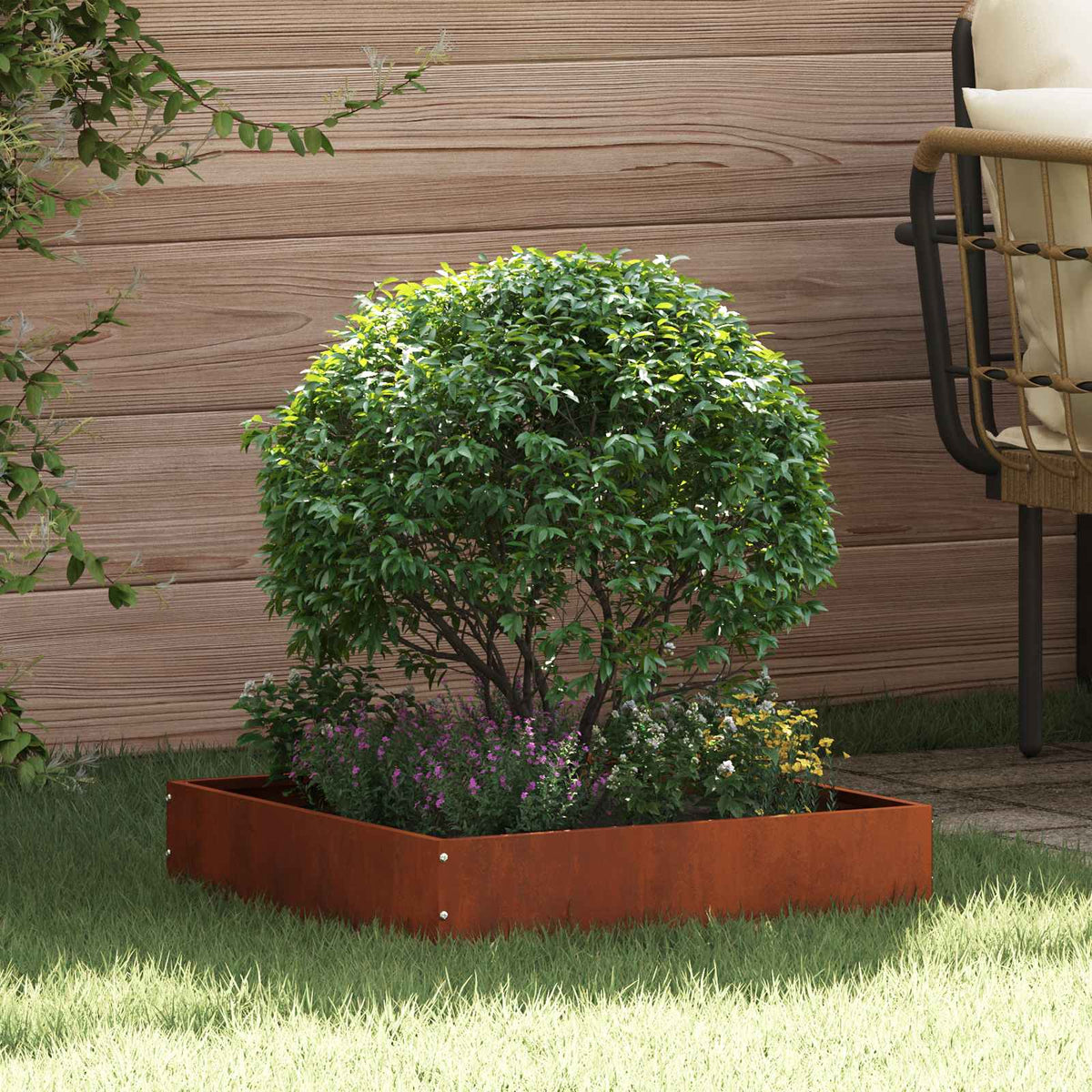 Tuinrand 6 pcs Roestig 50 x 50 x 13 cm Cortenstaal is nu te koop bij PeponiXL, paradijselijk wonen!