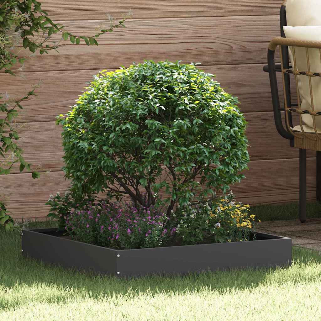 Tuinrand 6 pcs Zwart 60 x 60 x 13 cm Staal is nu te koop bij PeponiXL, paradijselijk wonen!