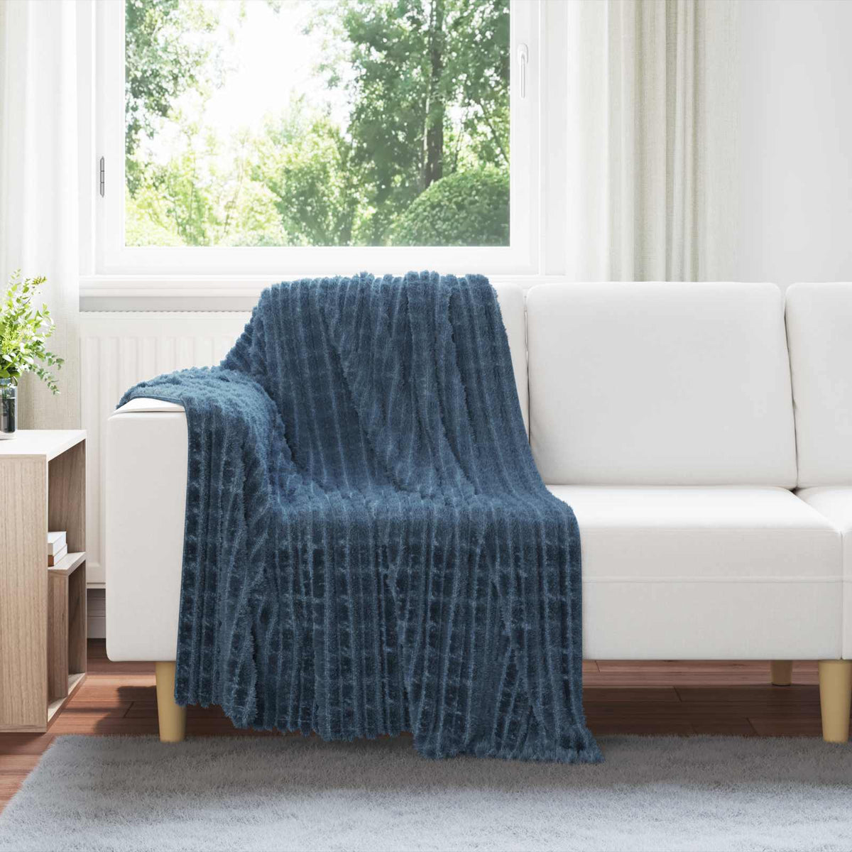 Gooi Deken Marineblauw 150 x 130 cm Fleece is nu te koop bij PeponiXL, paradijselijk wonen!