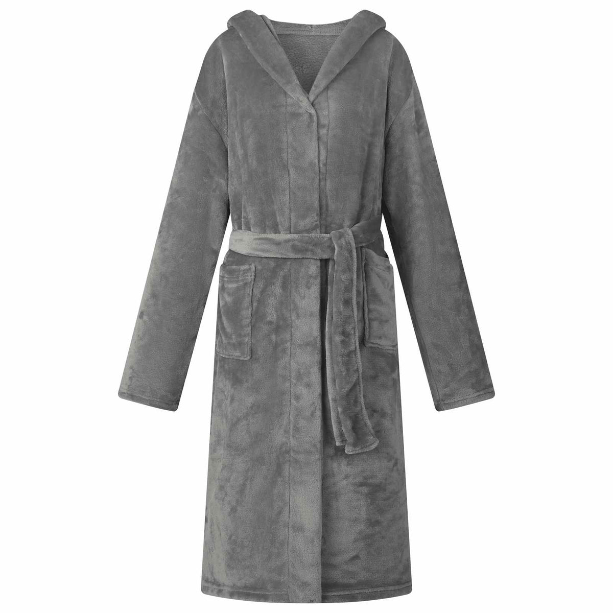 Badjas Hoodie Donkergrijs l Flanel is nu te koop bij PeponiXL, paradijselijk wonen!