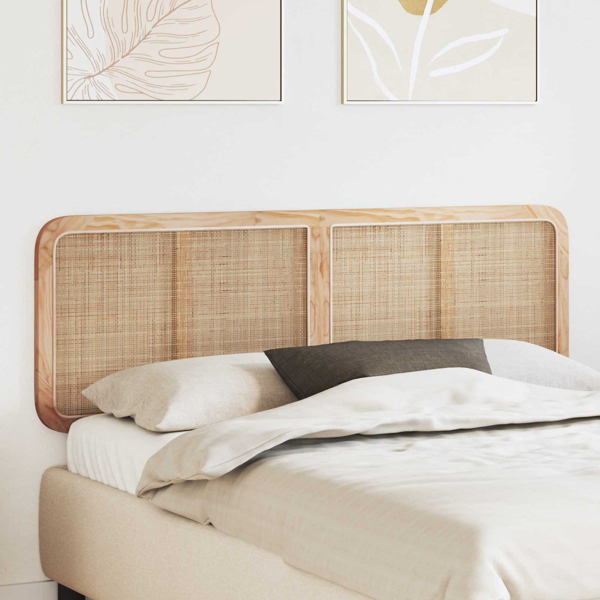 Hoofdbord met hoofdeinde Naturel 160 x 55 x 3 cm Rattan is nu te koop bij PeponiXL, paradijselijk wonen!