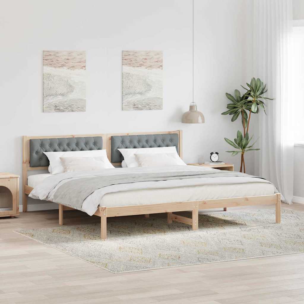 Bedframe Lichtgrijs 200 x 200 cm Massief grenenhout is nu te koop bij PeponiXL, paradijselijk wonen!