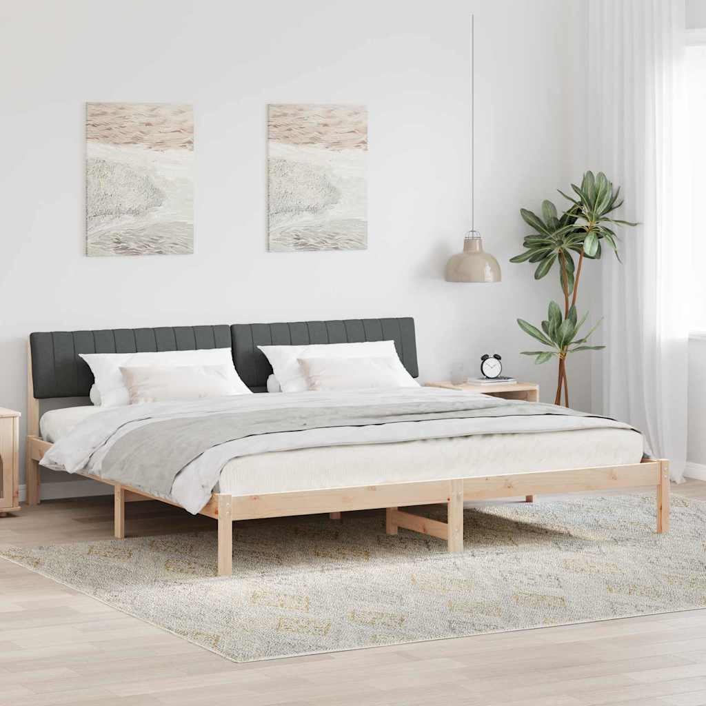 Bedframe Bruin en donkergrijs 200 x 200 cm Massief grenenhout is nu te koop bij PeponiXL, paradijselijk wonen!