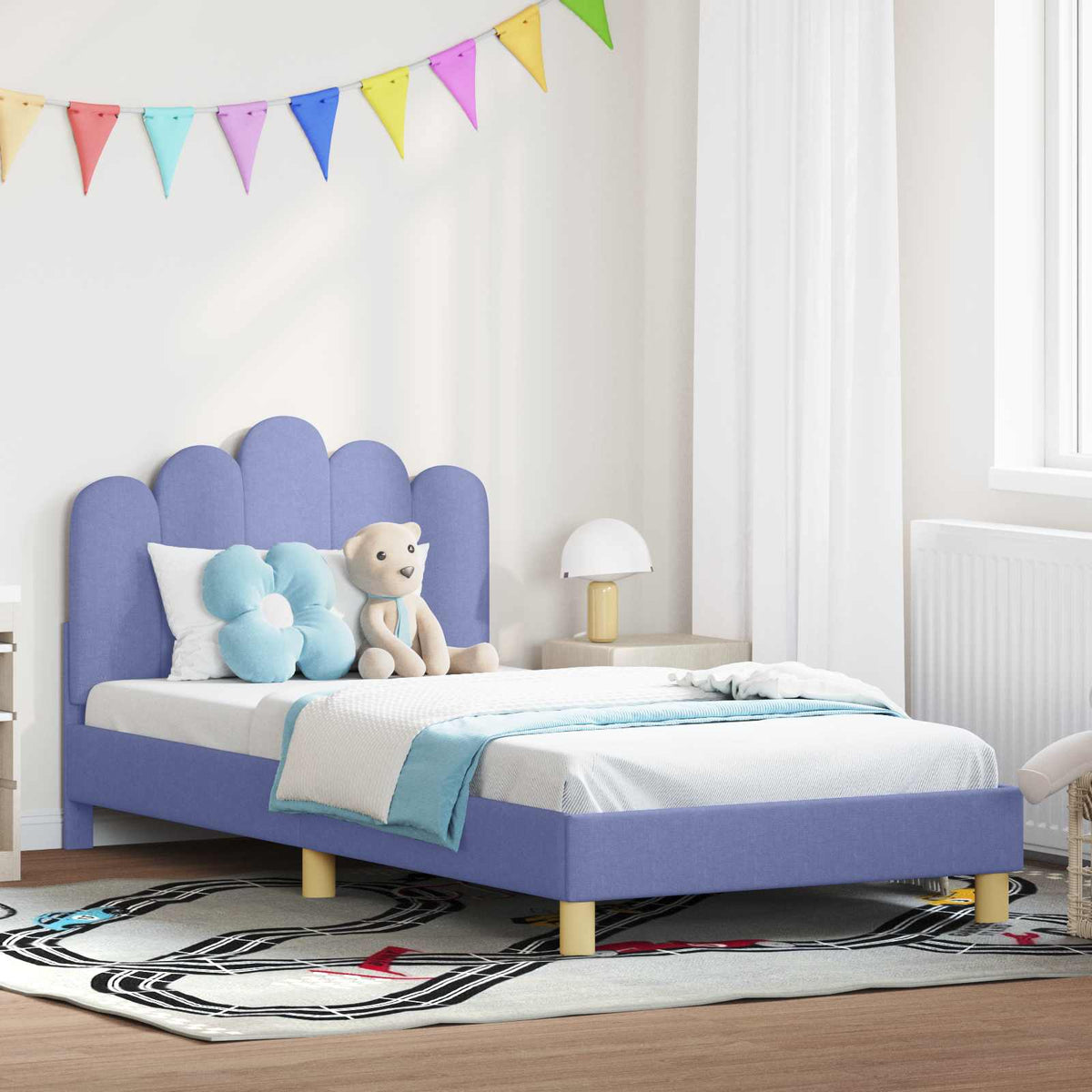 Bedframe voor kinderen met hoofdbord Jeans Blauw 90 x 200 cm is nu te koop bij PeponiXL, paradijselijk wonen!