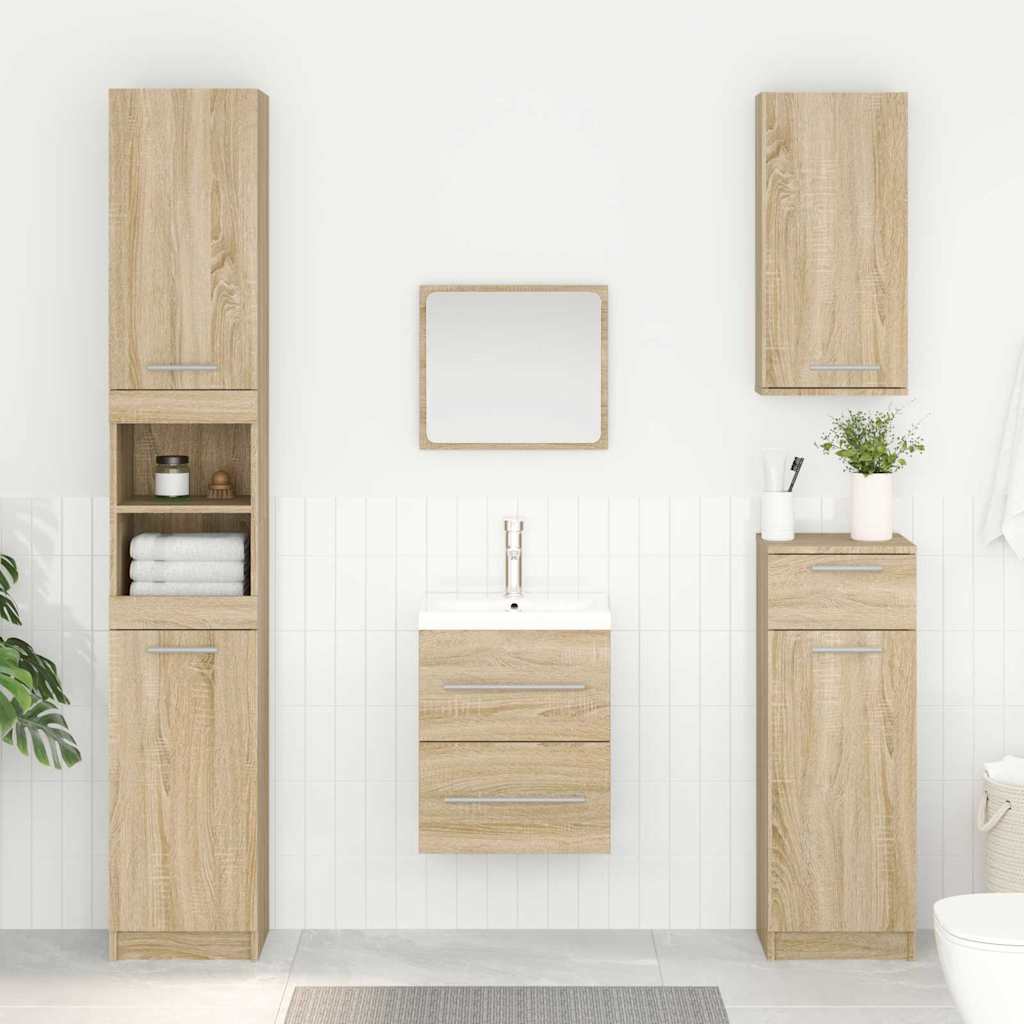 Wastafelkast Sonoma Eiken 38,5 x 41 x 48 cm Bewerkt hout is nu te koop bij PeponiXL, paradijselijk wonen!
