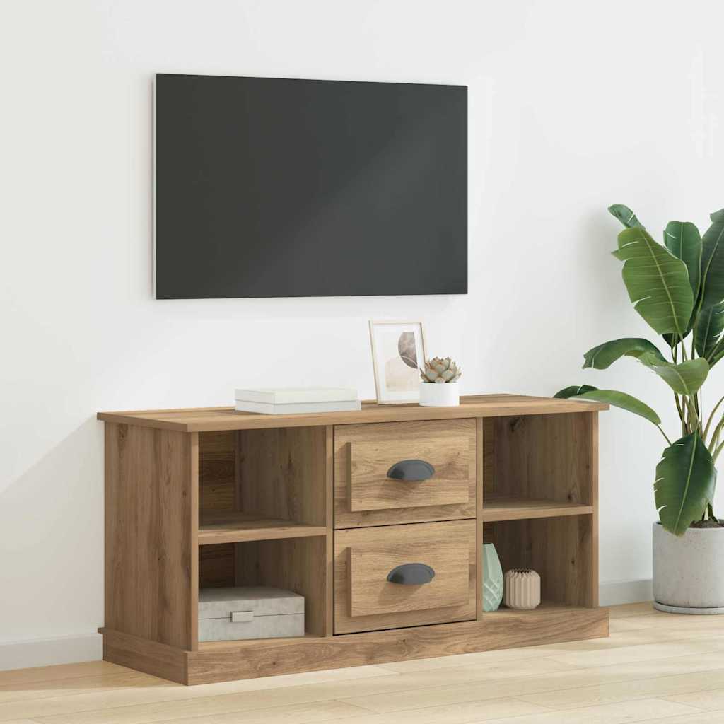 TV-kast met lade Artisan Eiken 99,5 x 35,5 x 48 cm Bewerkt hout is nu te koop bij PeponiXL, paradijselijk wonen!