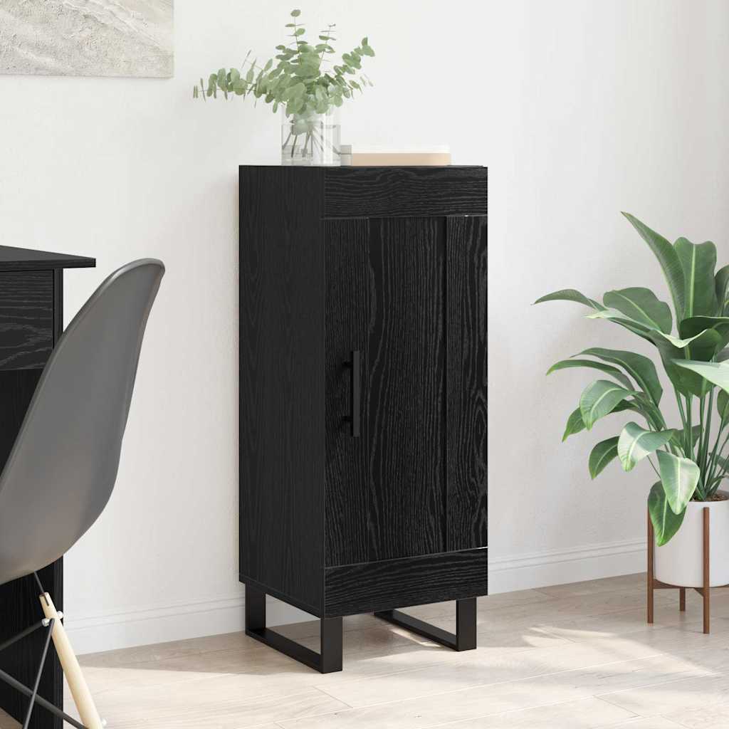 Dressoir Zwart Eiken 34,5 x 34 x 90 cm Gemonteerd hout en ijzer is nu te koop bij PeponiXL, paradijselijk wonen!