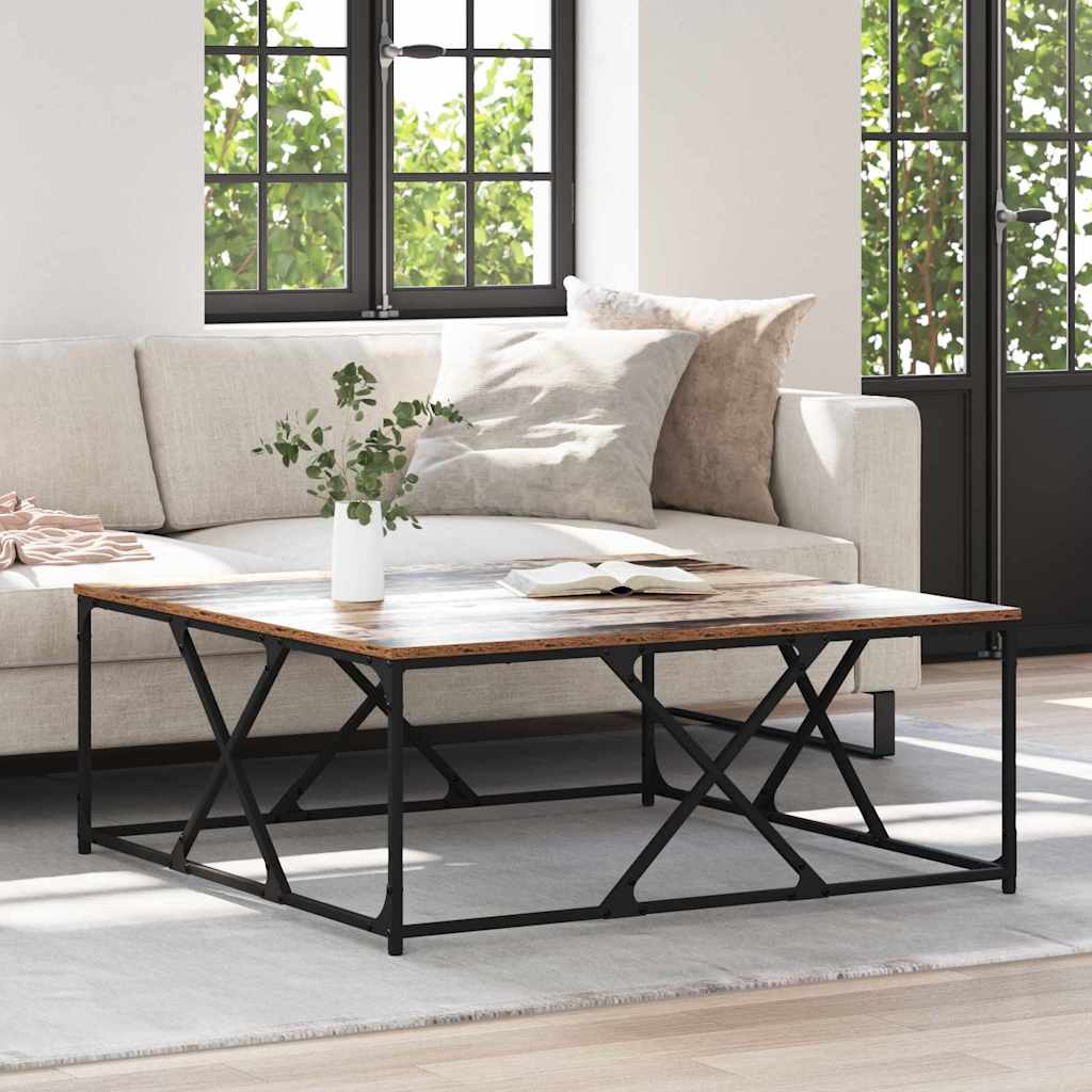 Salontafel Oud Hout 100 x 100 x 40 cm Bewerkt hout is nu te koop bij PeponiXL, paradijselijk wonen!