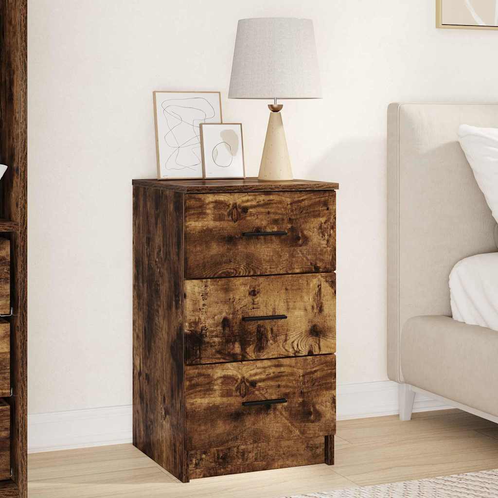 Nachtkastje met lade Gerookt eiken 38 x 38 x 66 cm Bewerkt hout is nu te koop bij PeponiXL, paradijselijk wonen!